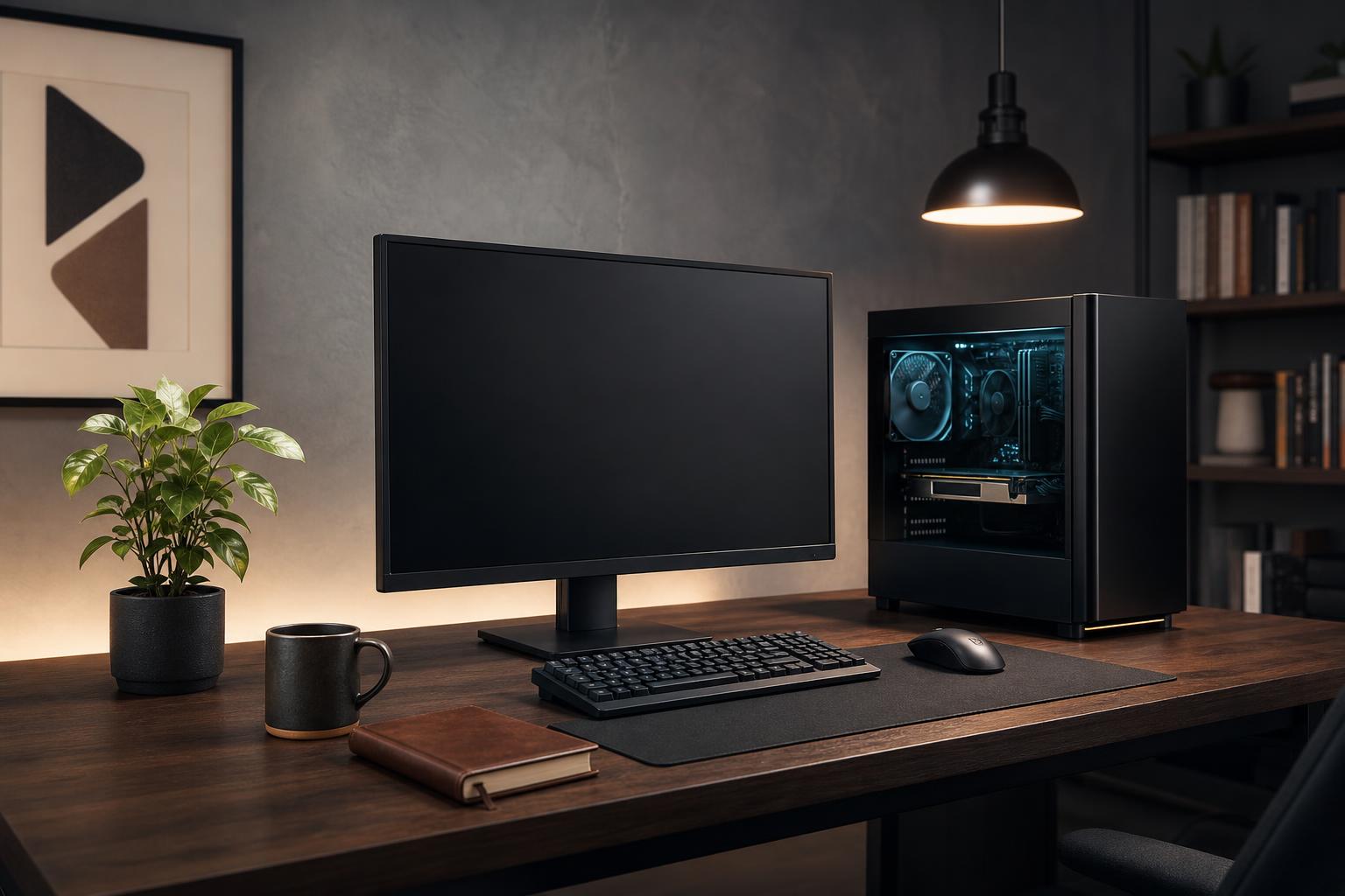 落ち着いたデスク環境に置かれたゲーミングPC — 数年後も使い続けたい一台