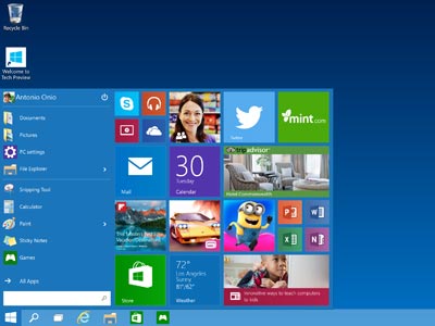 Windows 10スタートメニュー スクリーンショット